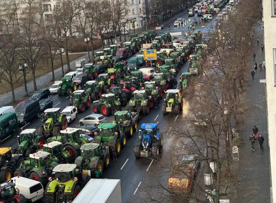 Trekkers blokkeren de wegen in Duitsland (Foto AtlasFreiheit)