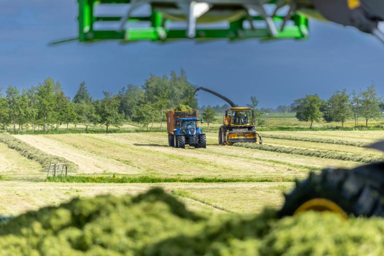 Na de regenperiode van vorige week wordt er deze week volop gras ingekuild