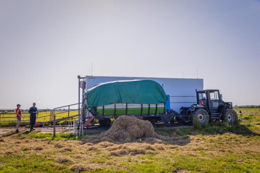 De avondmelkbeurt is klaar. De melk kan teruggebracht worden naar de stal