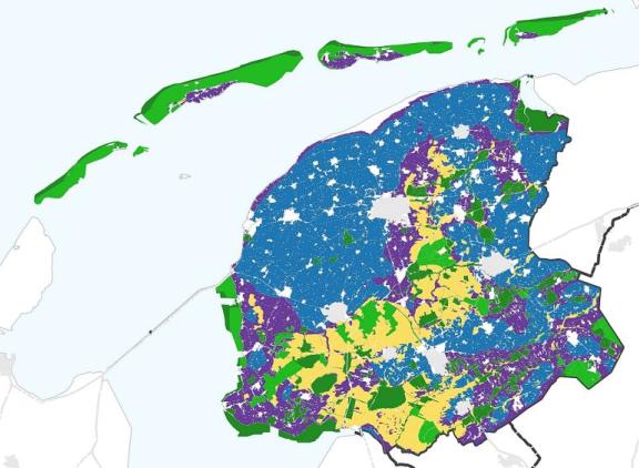 Op de provinciale kaarten komen de stikstofdoelstellingen per gebied duidelijker naar voren, zoals op deze kaart van provincie Friesland (beeld via aanpakstikstof.nl)