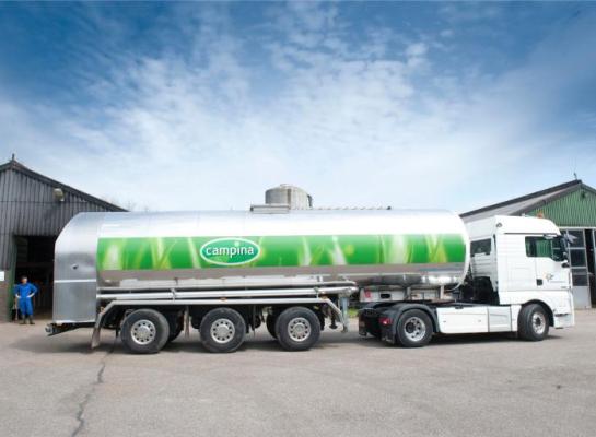 De melk die in april door FrieslandCampina wordt opgehaald, levert een garantieprijs van 55,25 euro op