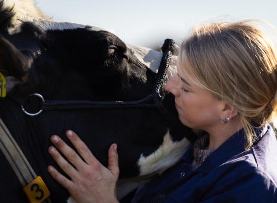 Michelle Evers kan uren knuffelen met haar lievelingskoe 'mijn vriendin'