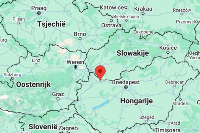 In het getroffen gebied in Hongarije zijn tot nu toe nog geen nieuwe besmettingen met mkz gevonden (afbeelding Google Maps)