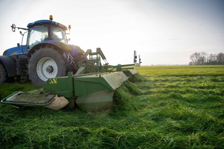 Bij de omweiders en stripgrazers kan de maaimachine uit het vet